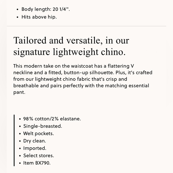 ✨ Jcrew ✨ Slim-Fit Vest in Lightweight Chino - Picture 16 of 16